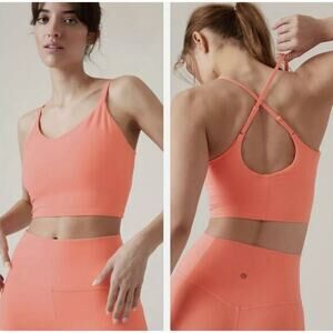 ATHLETA Elation V-Neck Longline Crop 3X Coral NWT $54 Performance Comfort Lounge